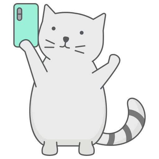 Cat holding a phone